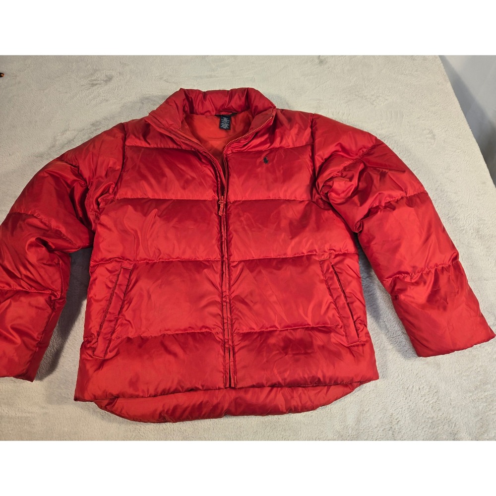 Polo Ralph Lauren‎ Kids Red Down Puffer Jacket Coat XL 18-20 60% Down Fill
